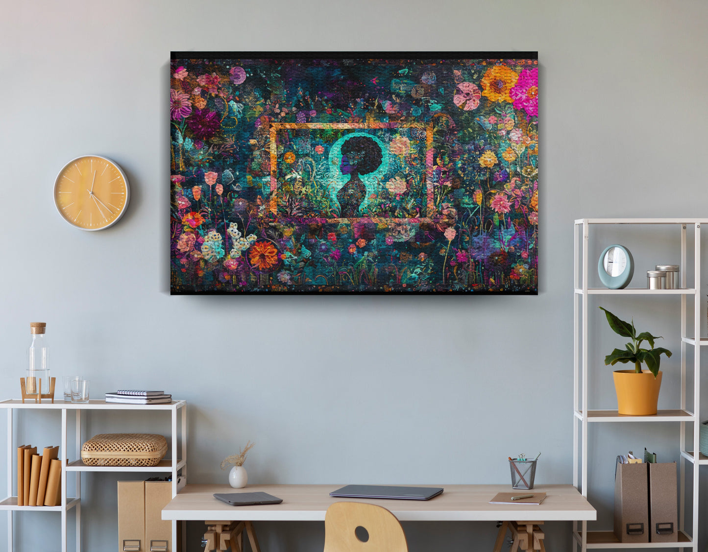 Black Woman Floral Garden African American wall art view 18