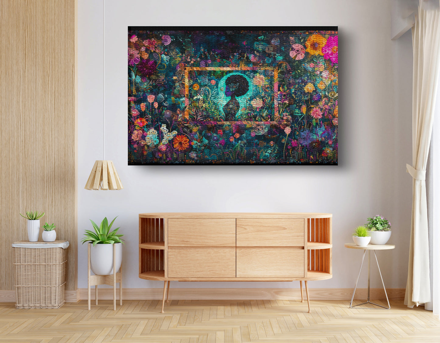 Black Woman Floral Garden African American wall art view 14