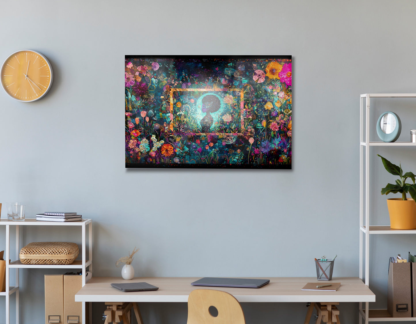 Black Woman Floral Garden African American wall art view 24