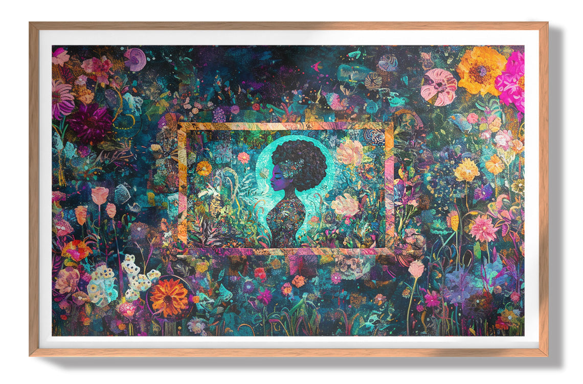 Black Woman Floral Garden African American wall art view 79