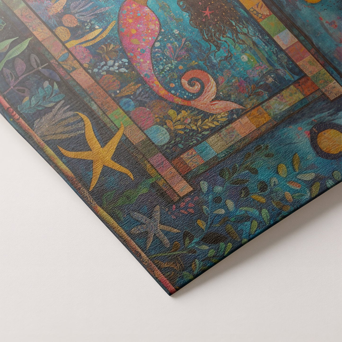 Black Mermaid Ocean Moon Caribbean wall art artwork by MoomZee Artwork