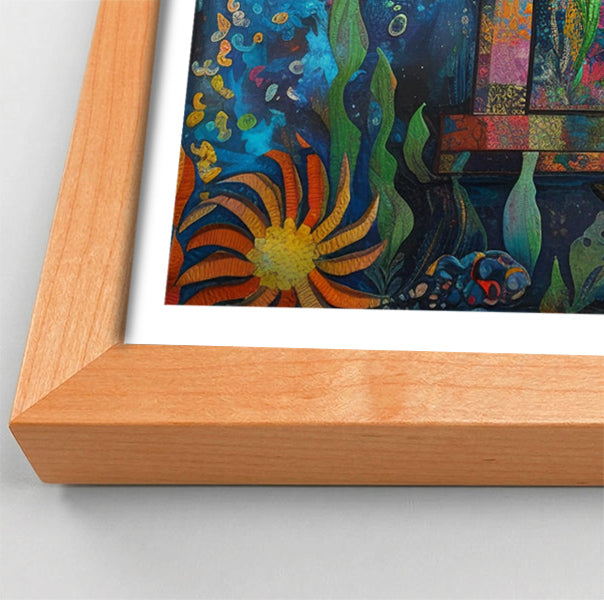 Black Mermaid Ocean Moon Caribbean wall art view 82