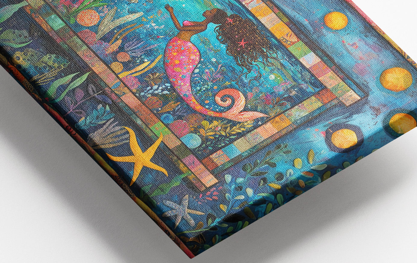 Black Mermaid Ocean Moon Caribbean wall art view 16