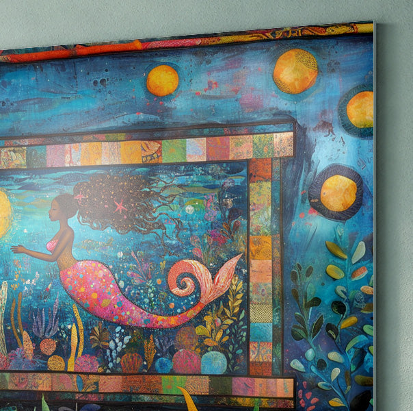 Black Mermaid Ocean Moon Caribbean wall art view 22