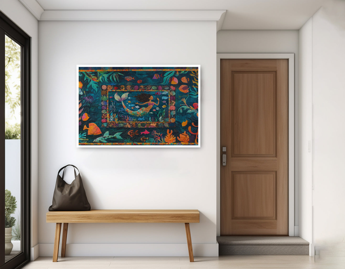 Black Mermaid Tropical Sea Caribbean wall art home decor view