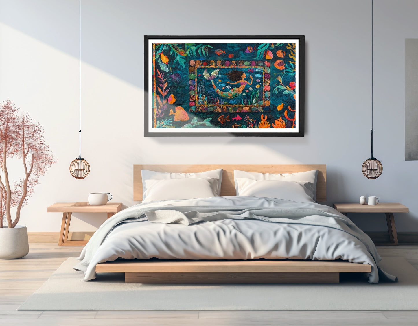 Black Mermaid Tropical Sea Caribbean wall art view 69