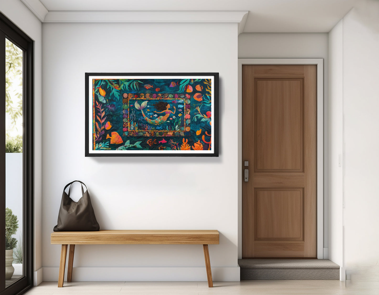 Black Mermaid Tropical Sea Caribbean wall art view 71