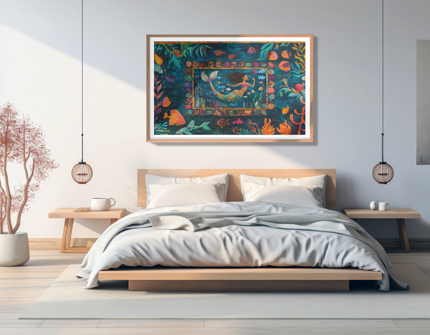 Black Mermaid Tropical Sea Caribbean wall art view 81