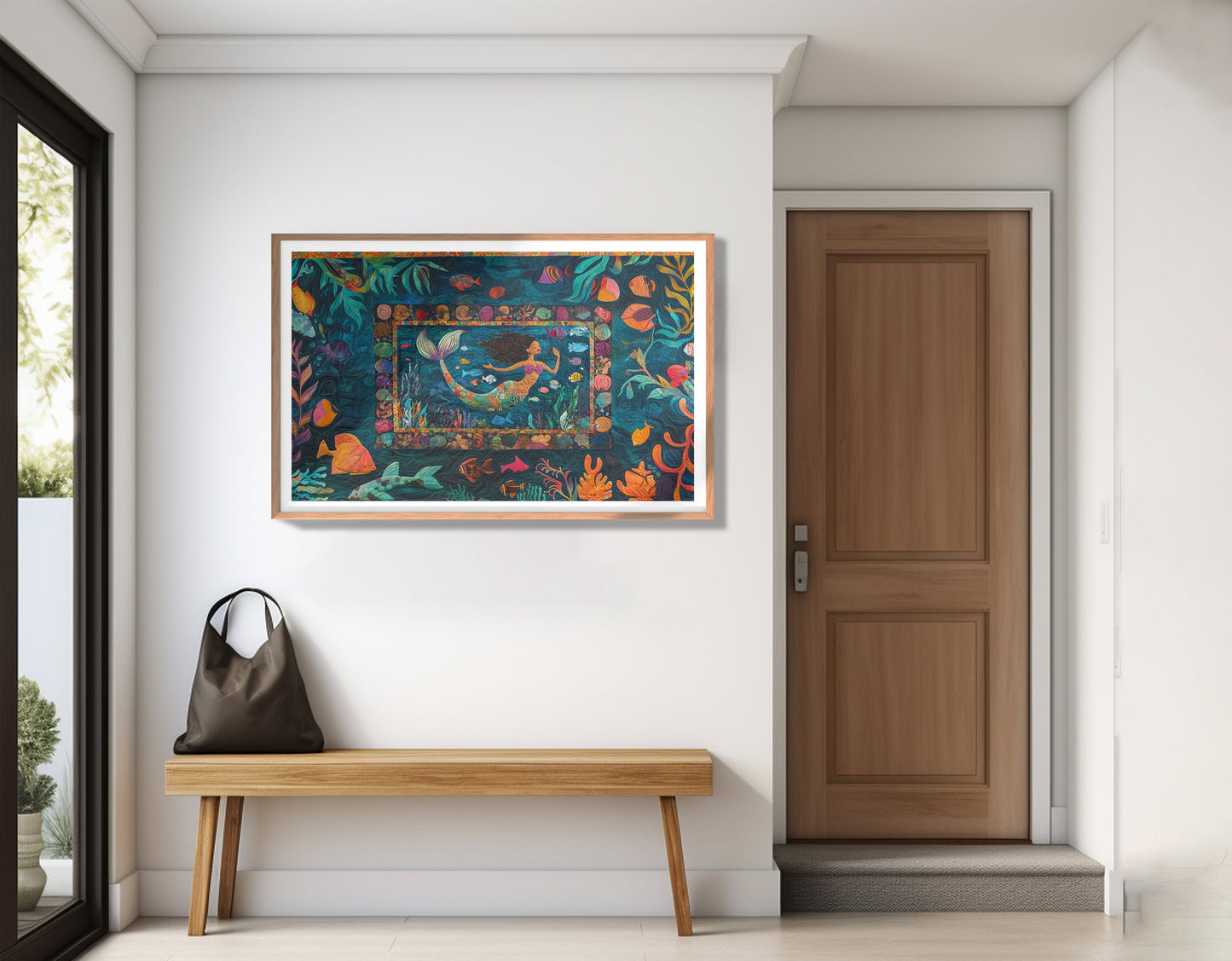 Black Mermaid Tropical Sea Caribbean wall art view 83