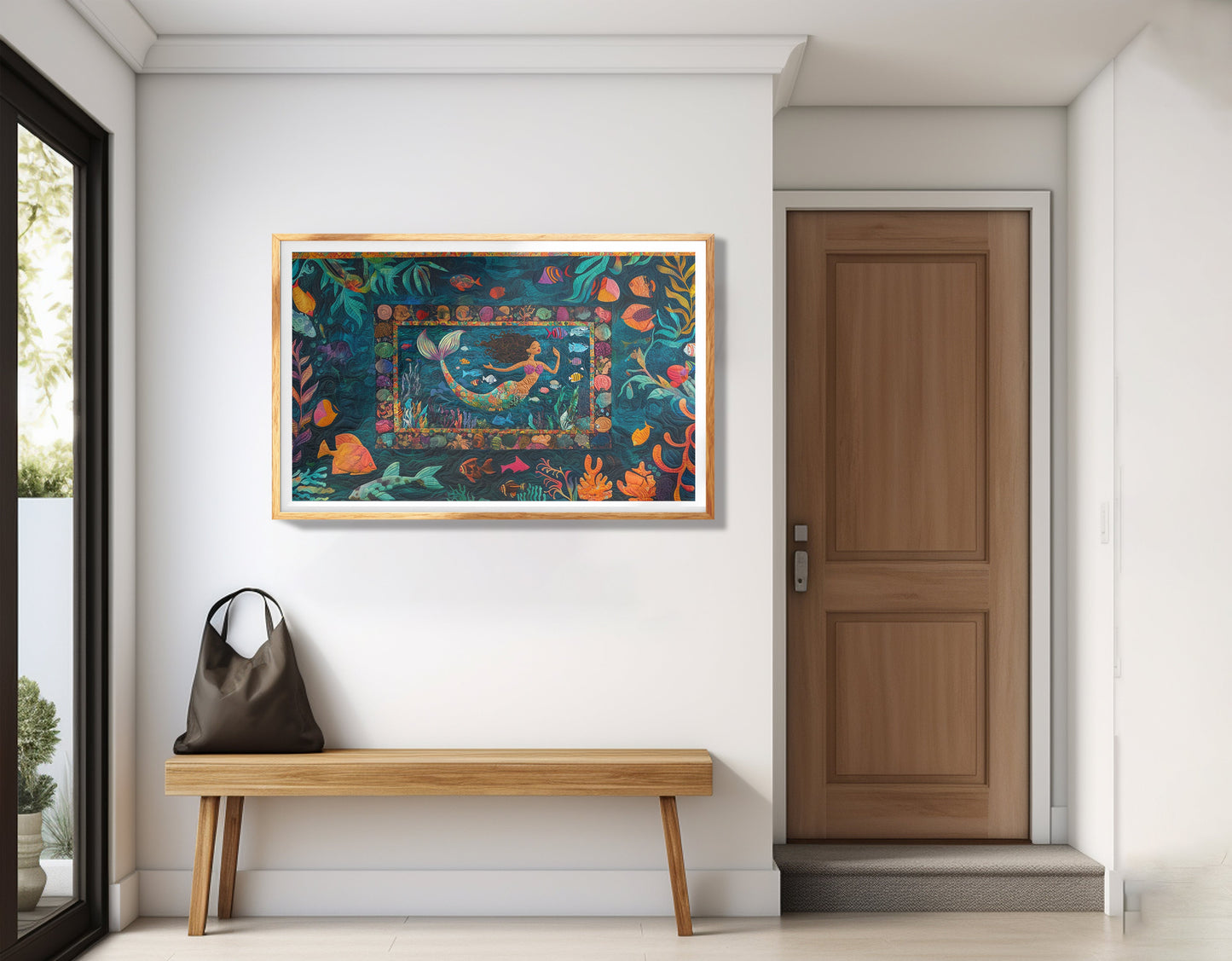 Black Mermaid Tropical Sea Caribbean wall art view 77