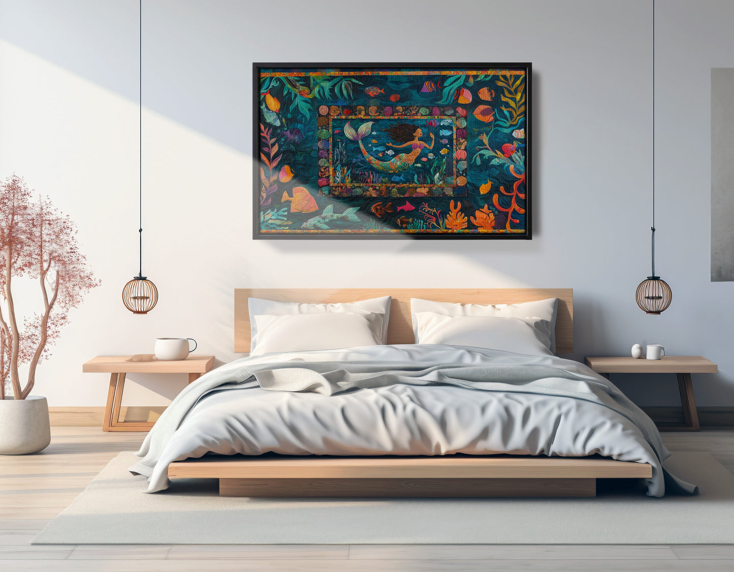 Black Mermaid Tropical Sea Caribbean wall art view 27