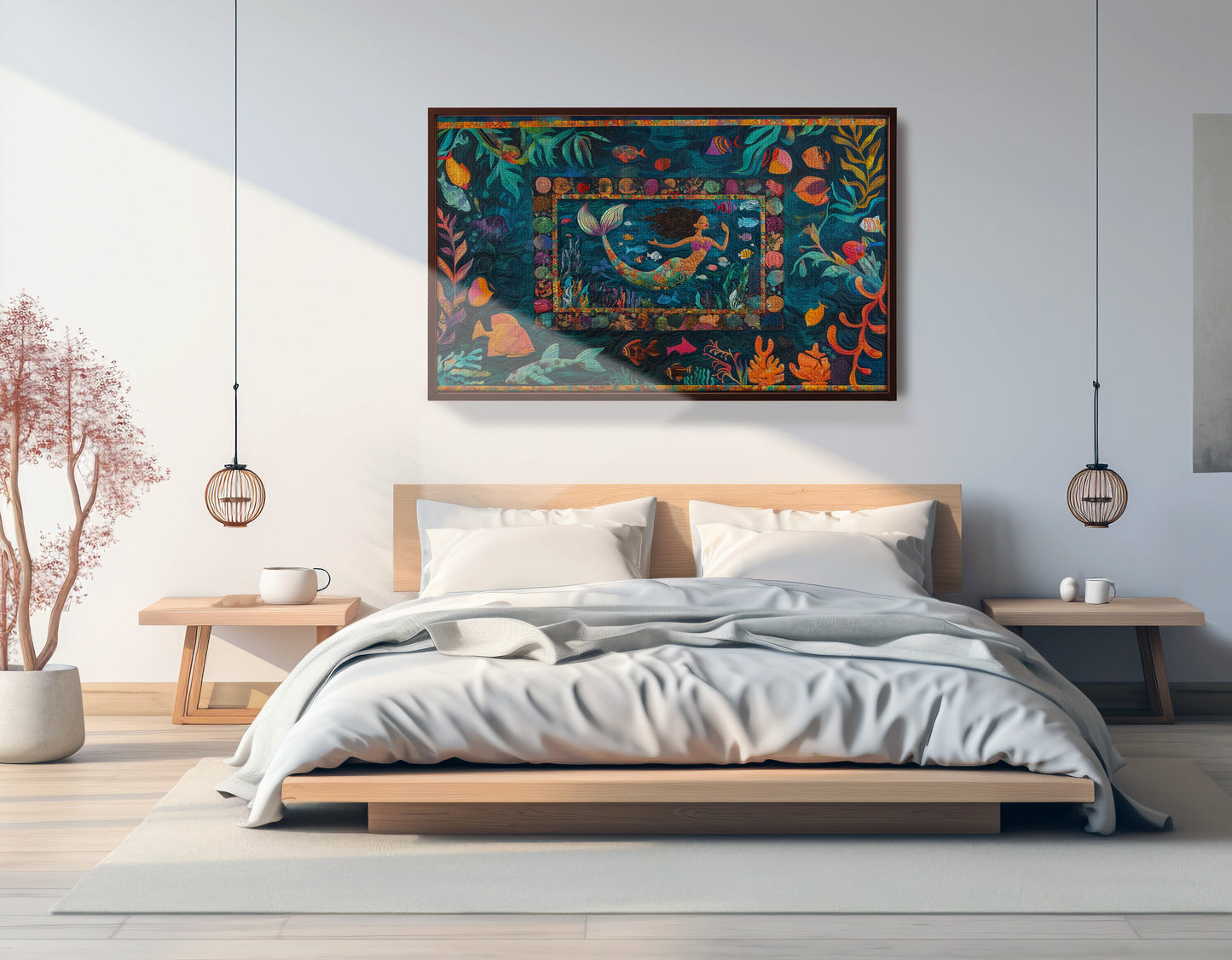 Black Mermaid Tropical Sea Caribbean wall art view 33