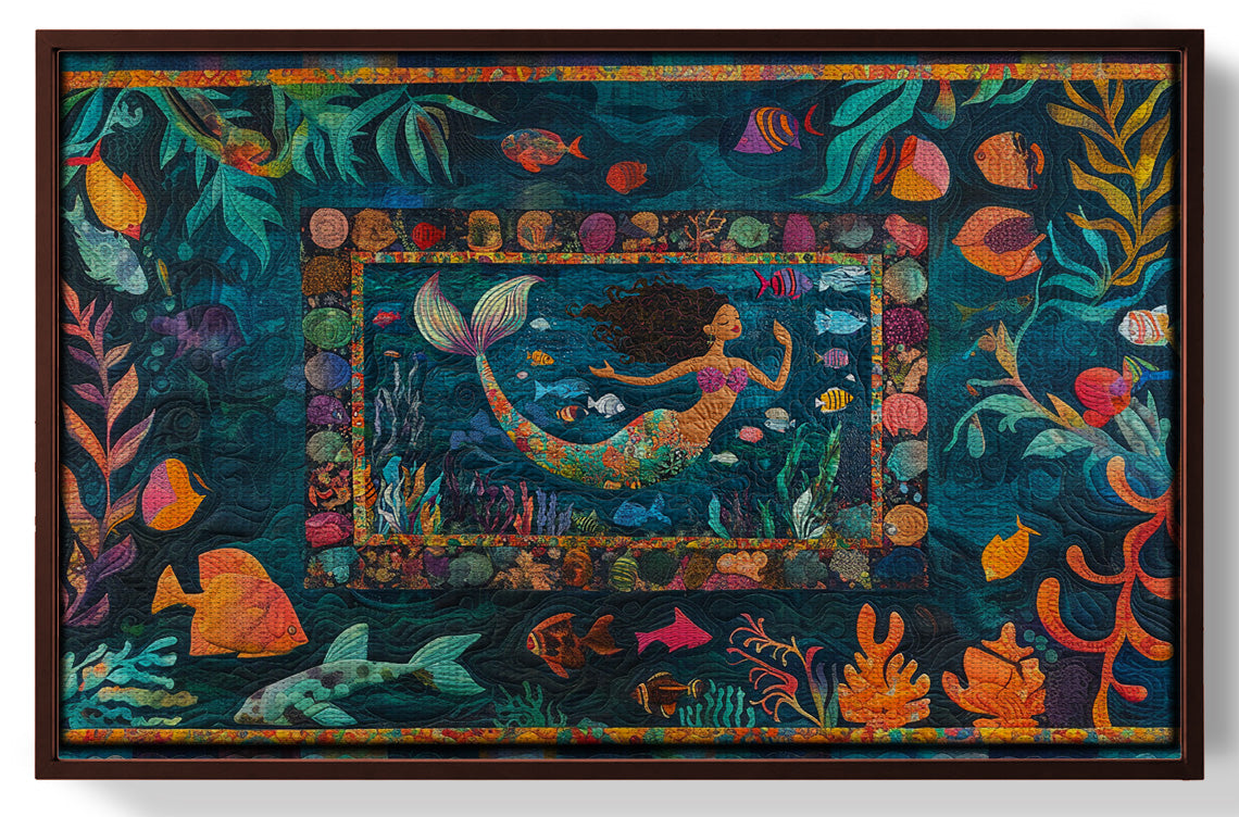 Black Mermaid Tropical Sea Caribbean wall art view 31