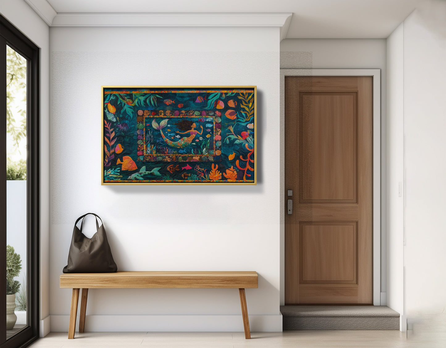 Black Mermaid Tropical Sea Caribbean wall art view 41