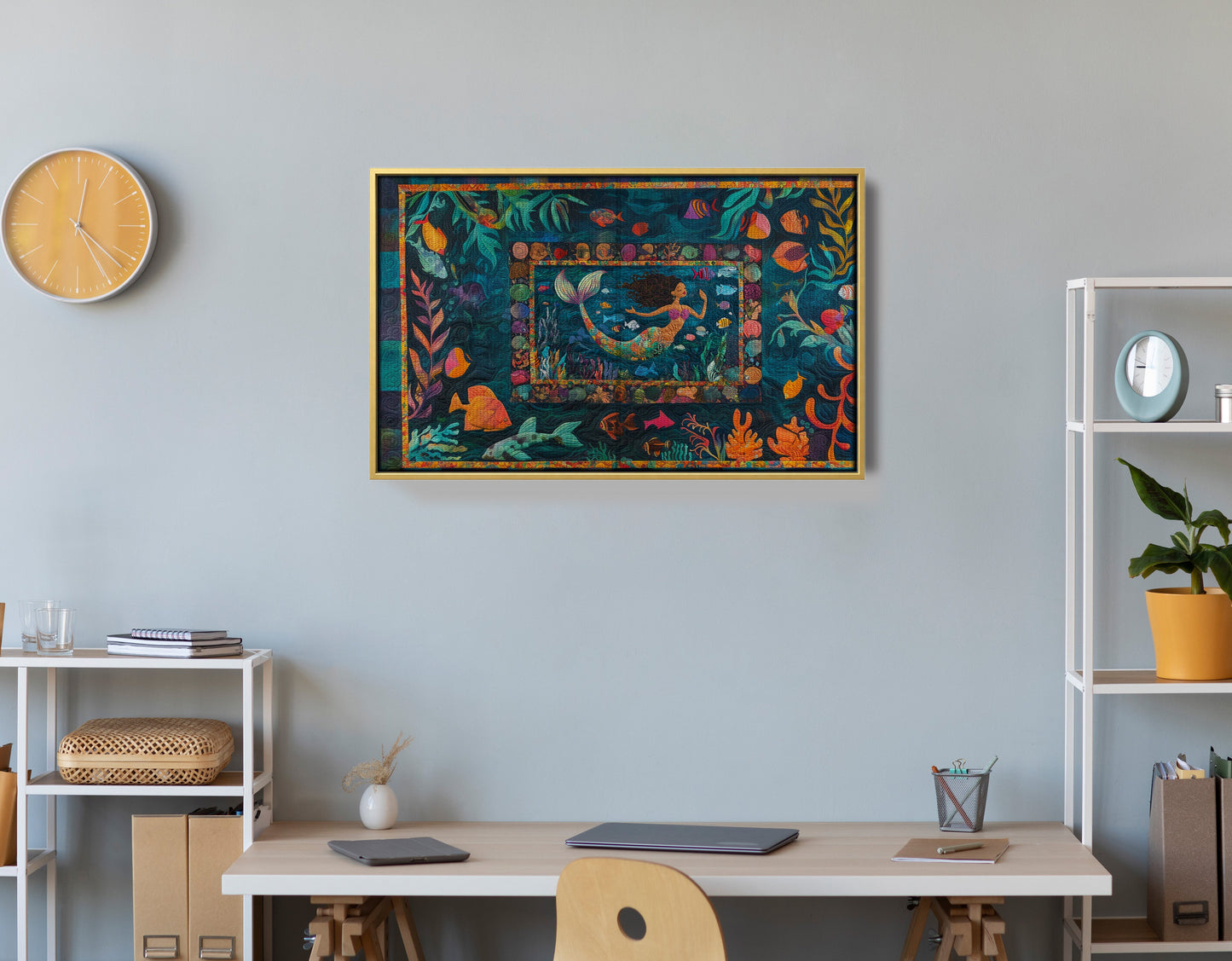 Black Mermaid Tropical Sea Caribbean wall art view 42