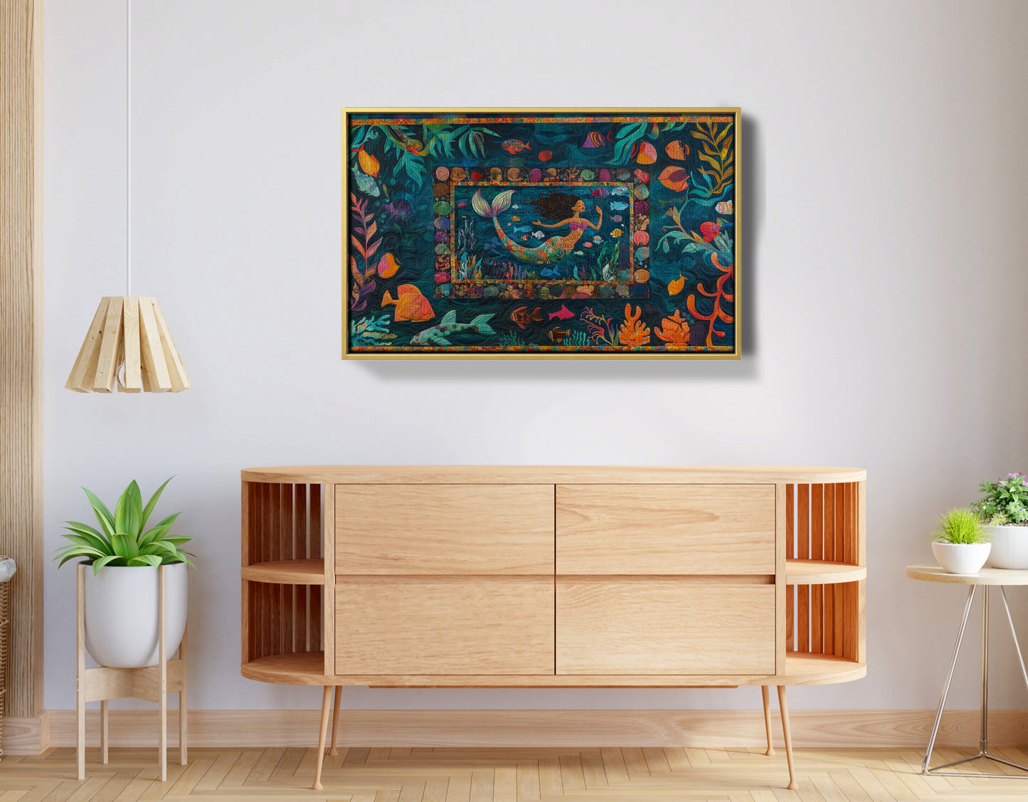 Black Mermaid Tropical Sea Caribbean wall art view 38