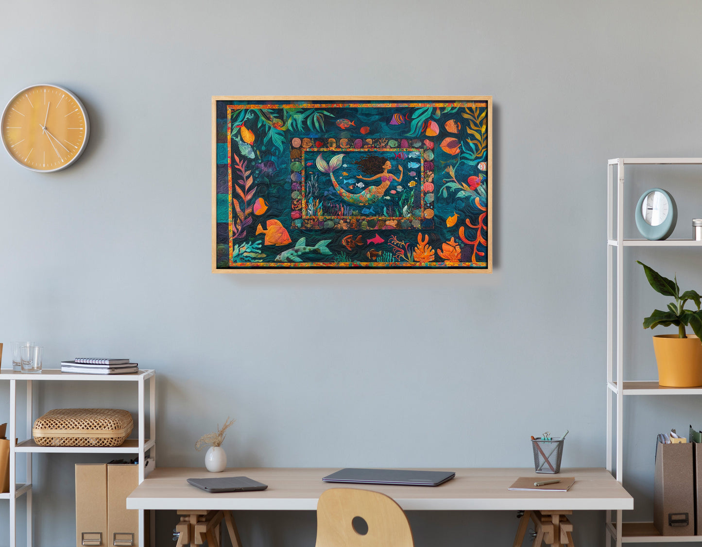 Black Mermaid Tropical Sea Caribbean wall art view 54
