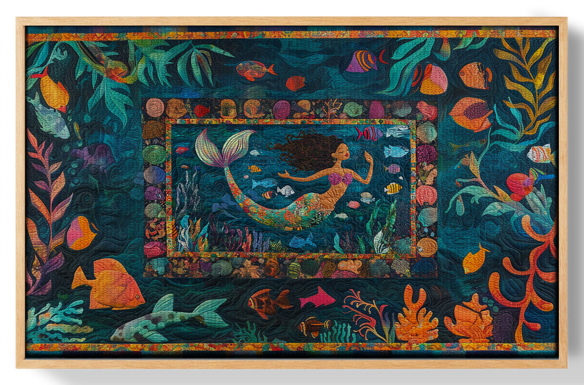 Black Mermaid Tropical Sea Caribbean wall art view 49