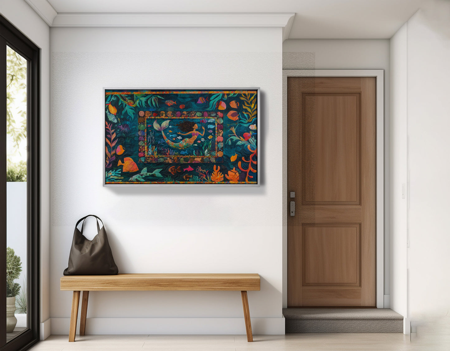 Black Mermaid Tropical Sea Caribbean wall art view 59