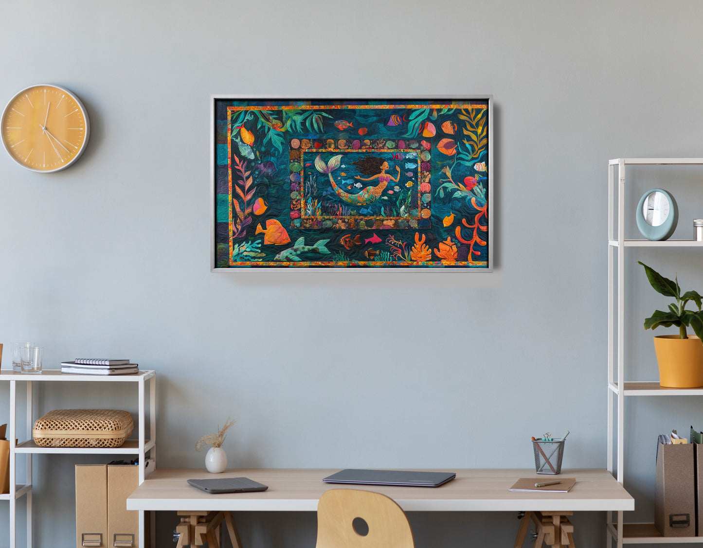 Black Mermaid Tropical Sea Caribbean wall art view 60
