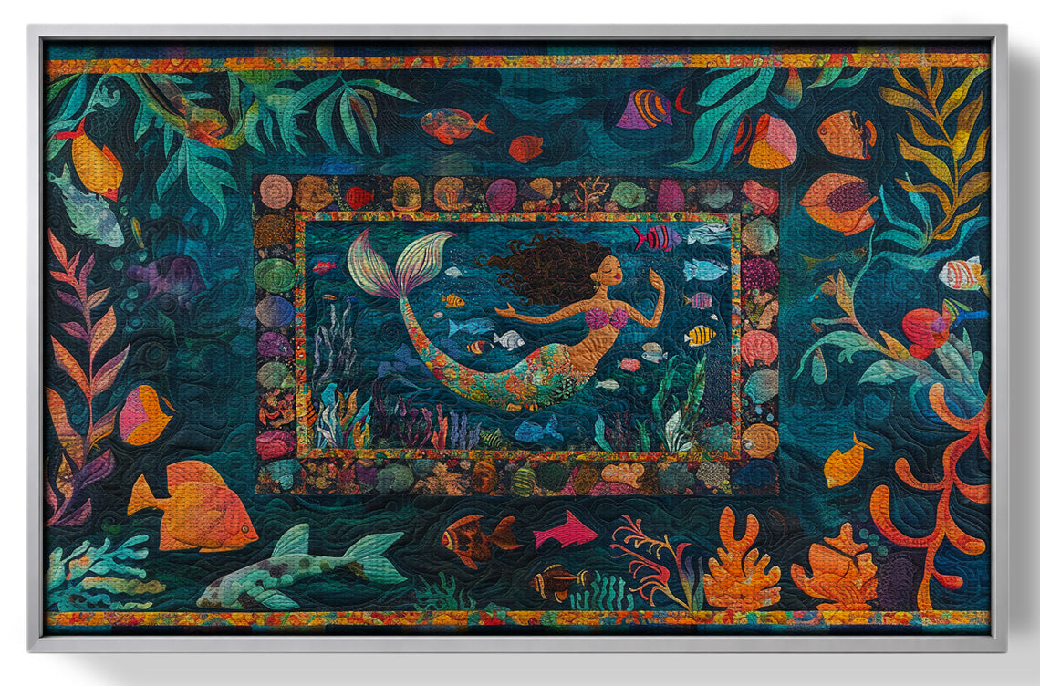 Black Mermaid Tropical Sea Caribbean wall art view 55