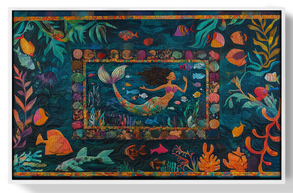 Black Mermaid Tropical Sea Caribbean wall art view 61