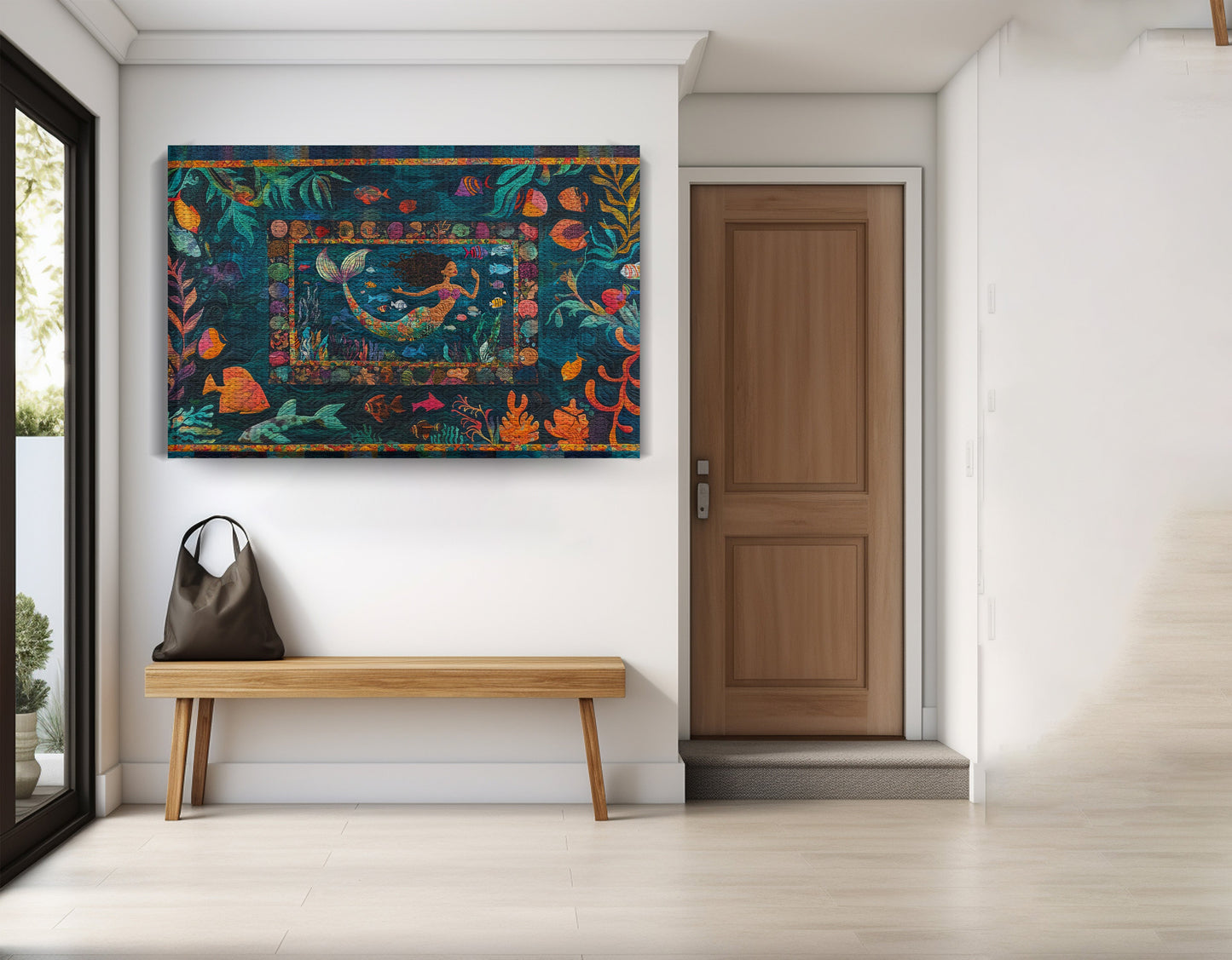 Black Mermaid Tropical Sea Caribbean wall art view 17