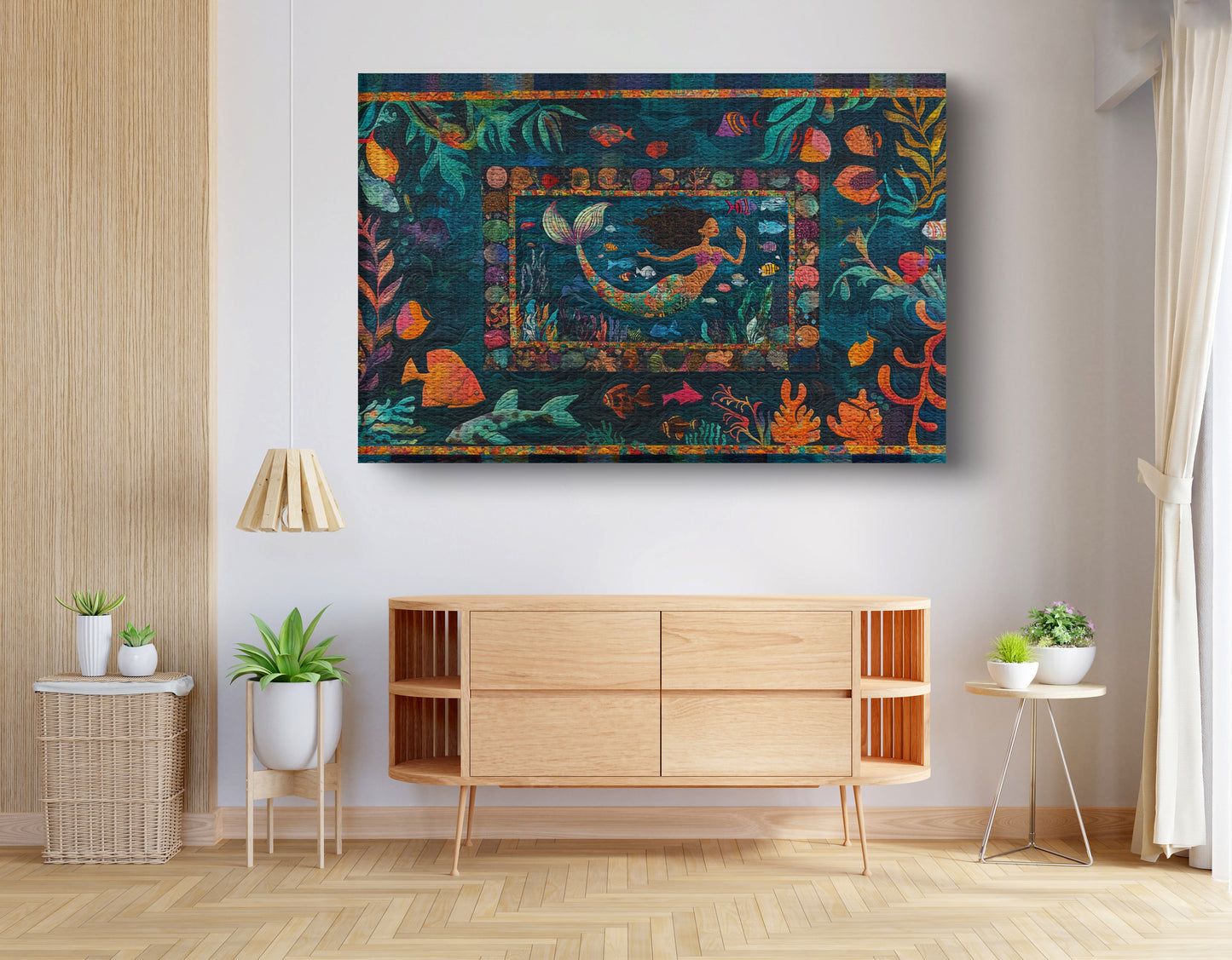 Black Mermaid Tropical Sea Caribbean wall art view 14