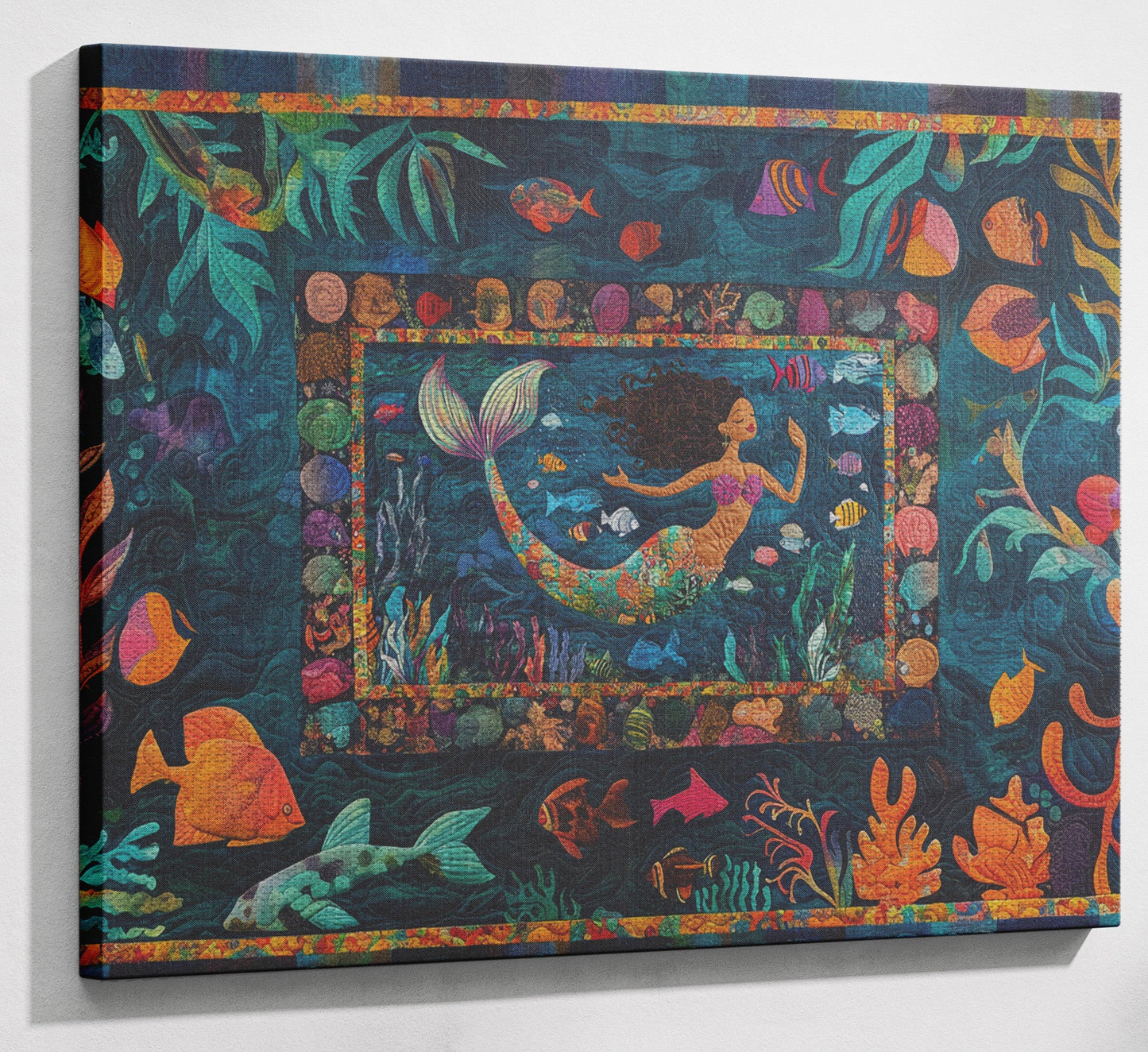 Black Mermaid Tropical Sea Caribbean wall art view 13