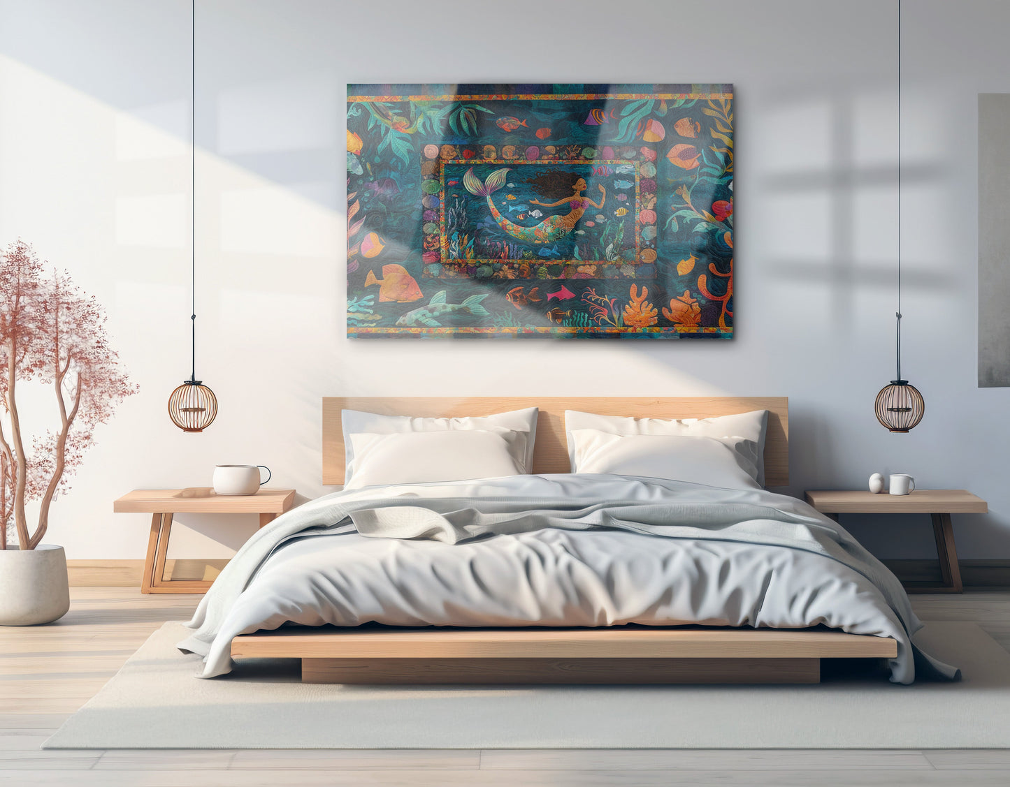 Black Mermaid Tropical Sea Caribbean wall art view 21