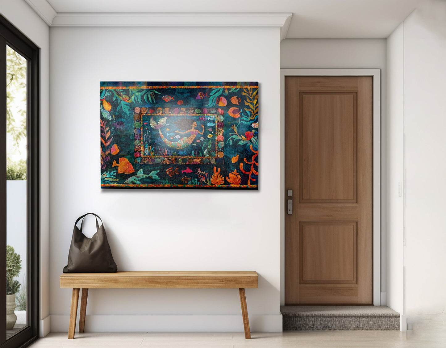 Black Mermaid Tropical Sea Caribbean wall art view 23