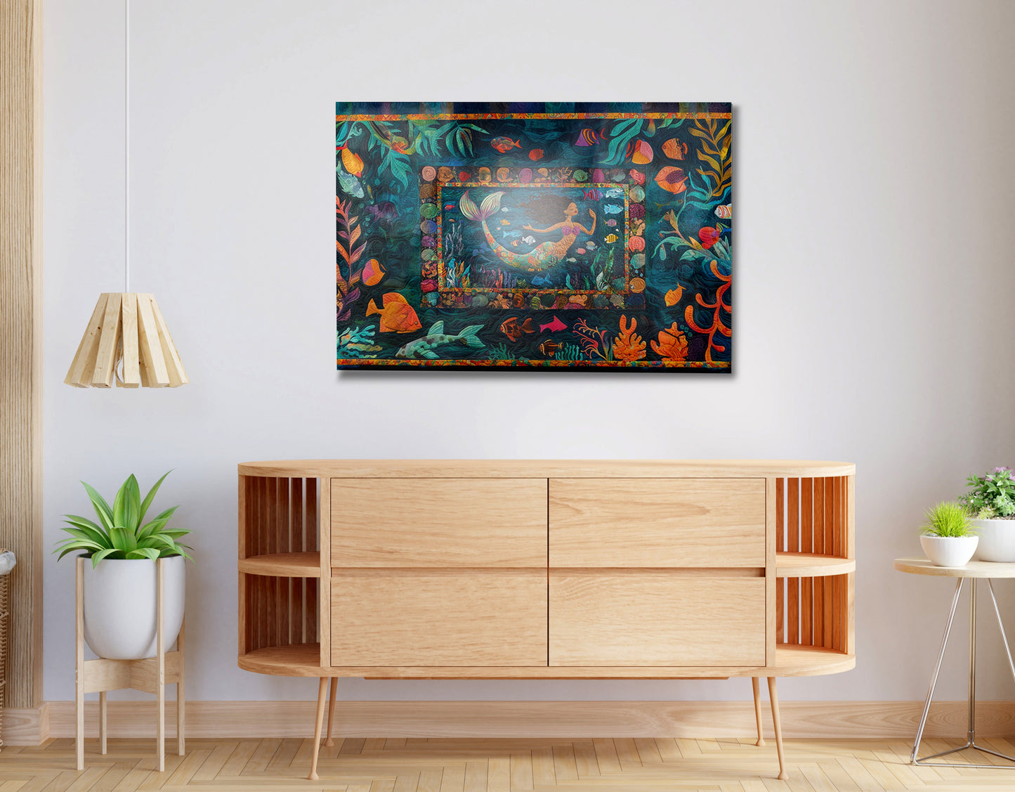 Black Mermaid Tropical Sea Caribbean wall art view 20