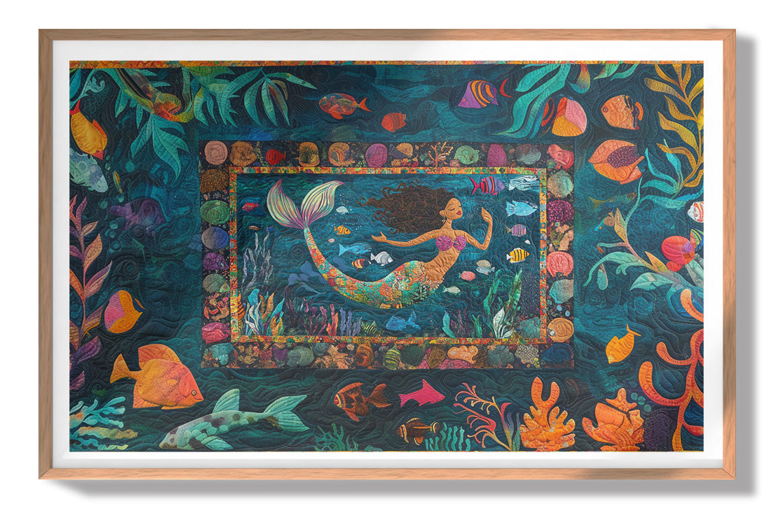 Black Mermaid Tropical Sea Caribbean wall art view 79