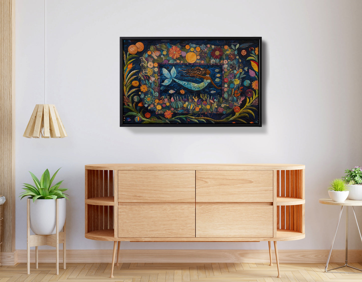 Black Mermaid Floral Ocean Caribbean wall art view 26