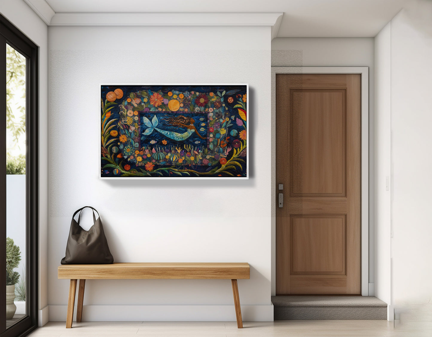 Black Mermaid Floral Ocean Caribbean wall art view 65