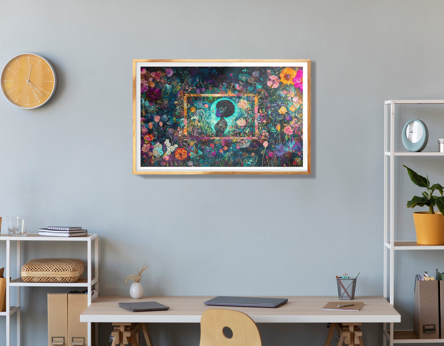 Black Woman Floral Garden African American wall art view 78