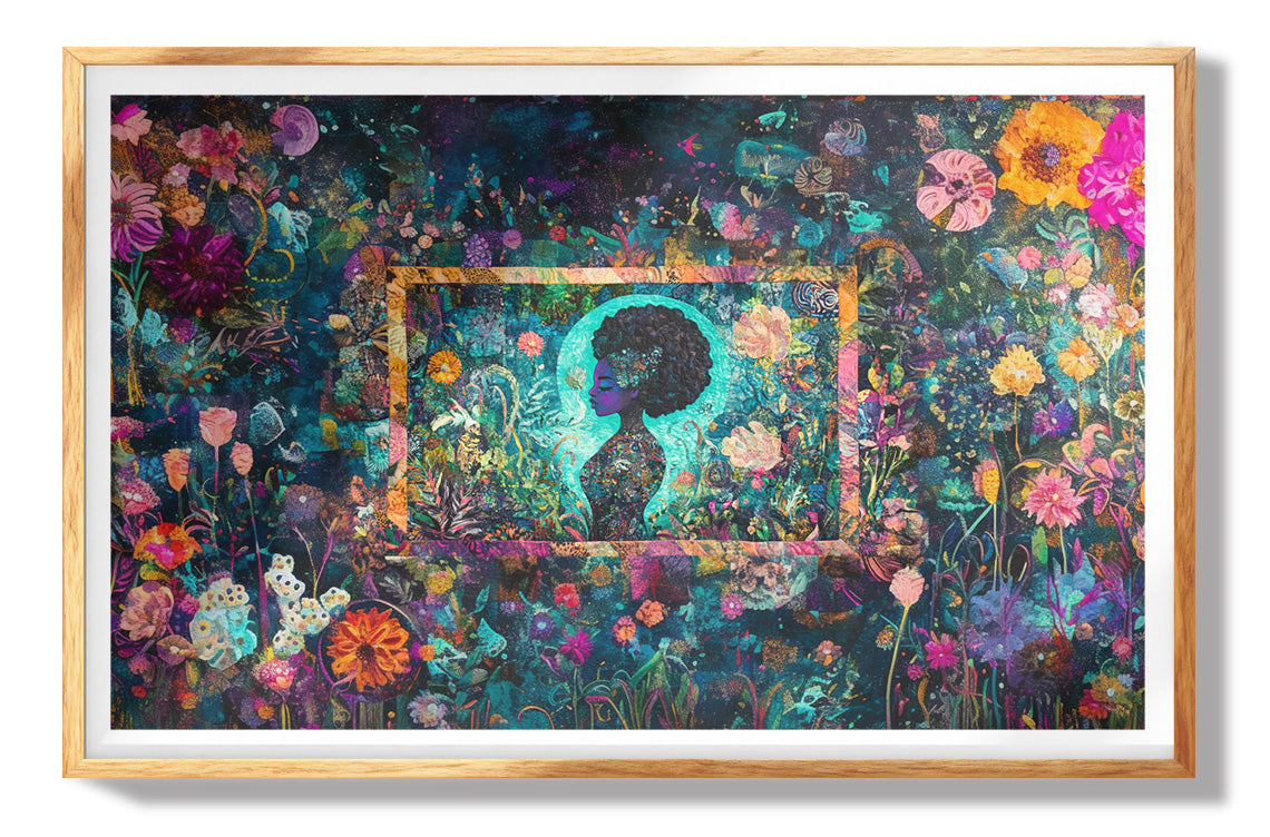 Black Woman Floral Garden African American wall art view 73
