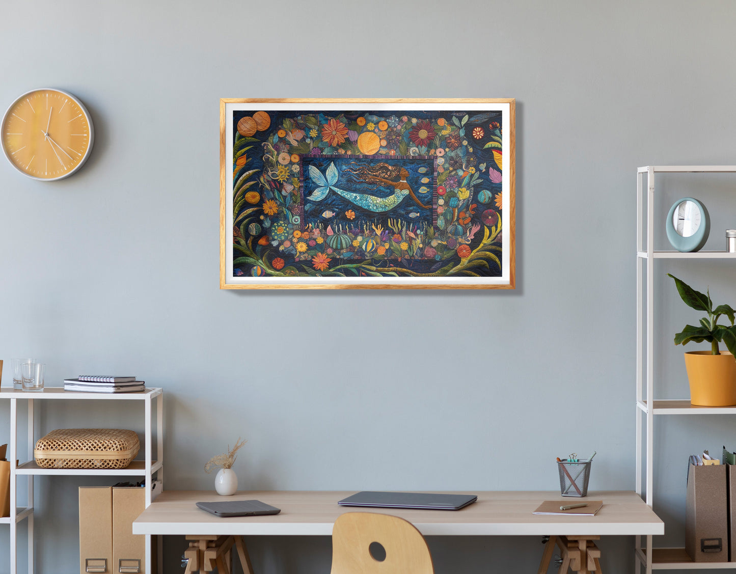 Black Mermaid Tropical Sea Caribbean wall art view 78