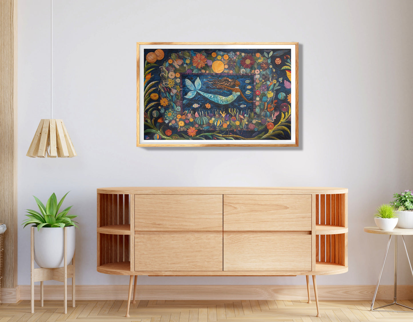 Black Mermaid Tropical Sea Caribbean wall art view 74