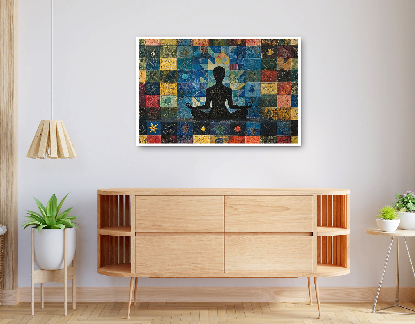 Alternate view of Black Woman Meditation African American wall art canvas print