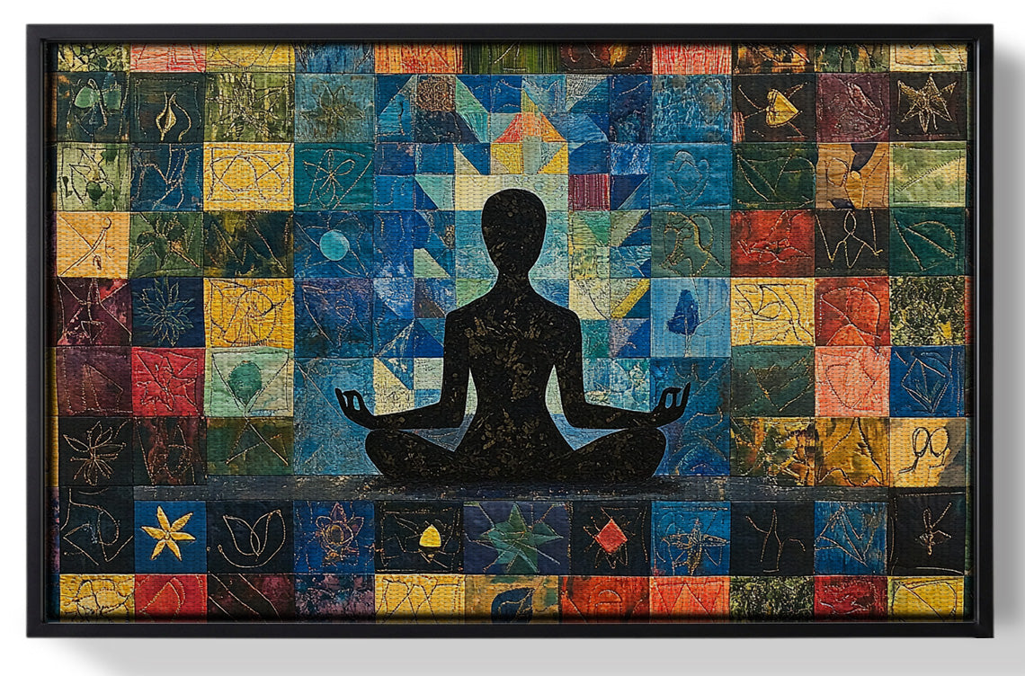Framed Black Woman Meditation African American wall art for home decor