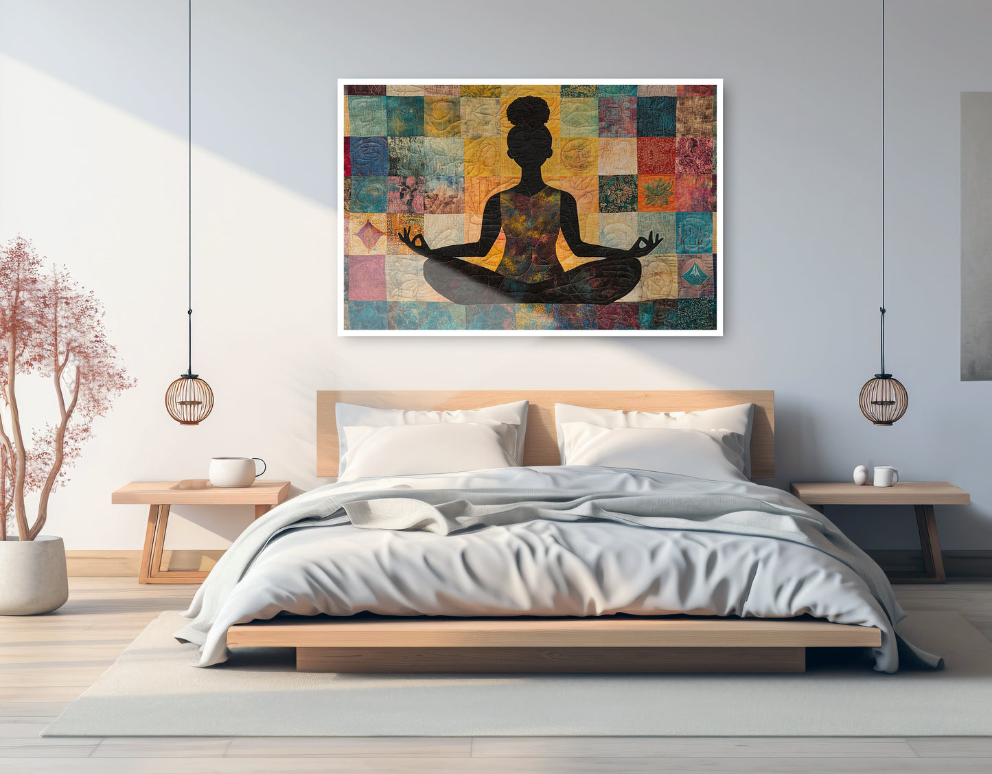 Black Woman Yoga Meditation African American wall art artwork view