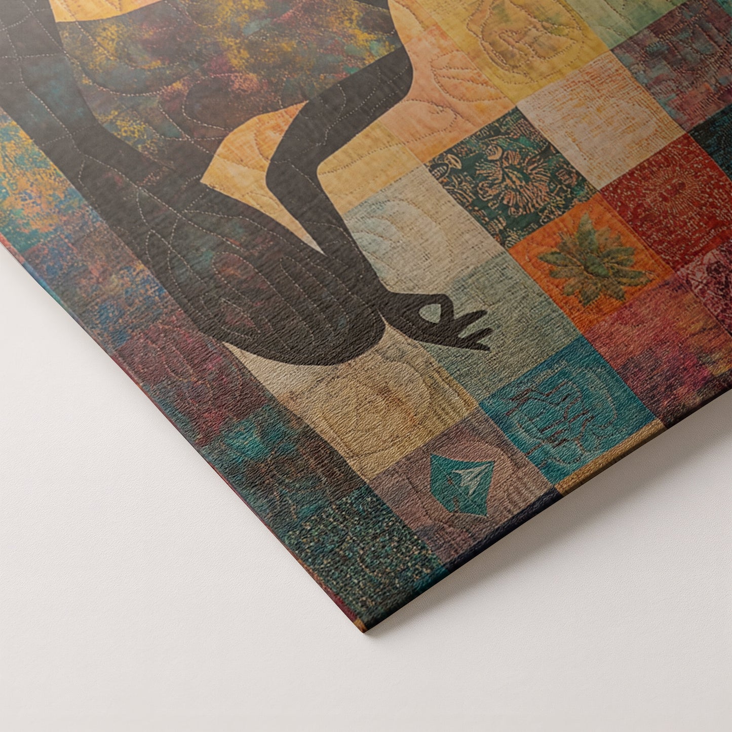 Black Woman Yoga Meditation African American wall art artwork by MoomZee Artwork