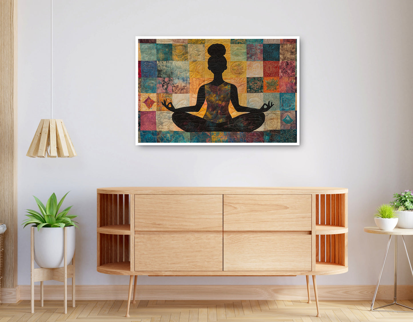 Alternate view of Black Woman Yoga Meditation African American wall art canvas print
