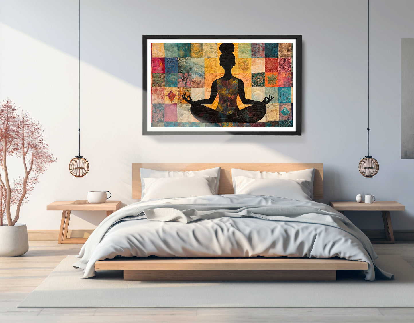 Black Woman Yoga Meditation African American wall art view 69