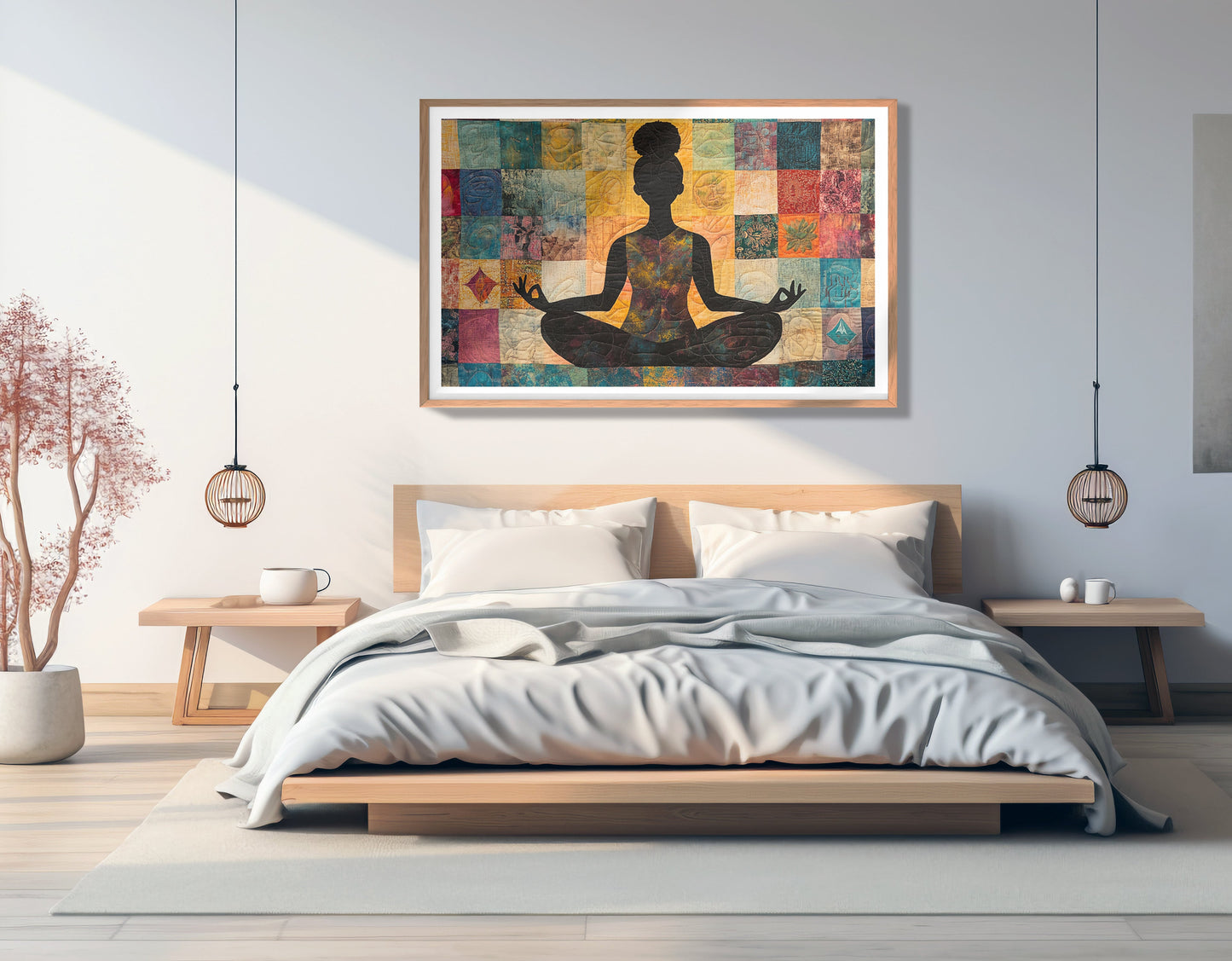 Black Woman Yoga Meditation African American wall art view 81