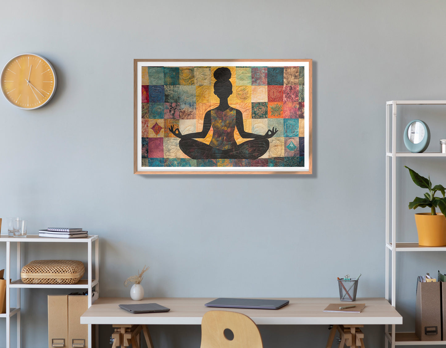 Black Woman Yoga Meditation African American wall art view 84