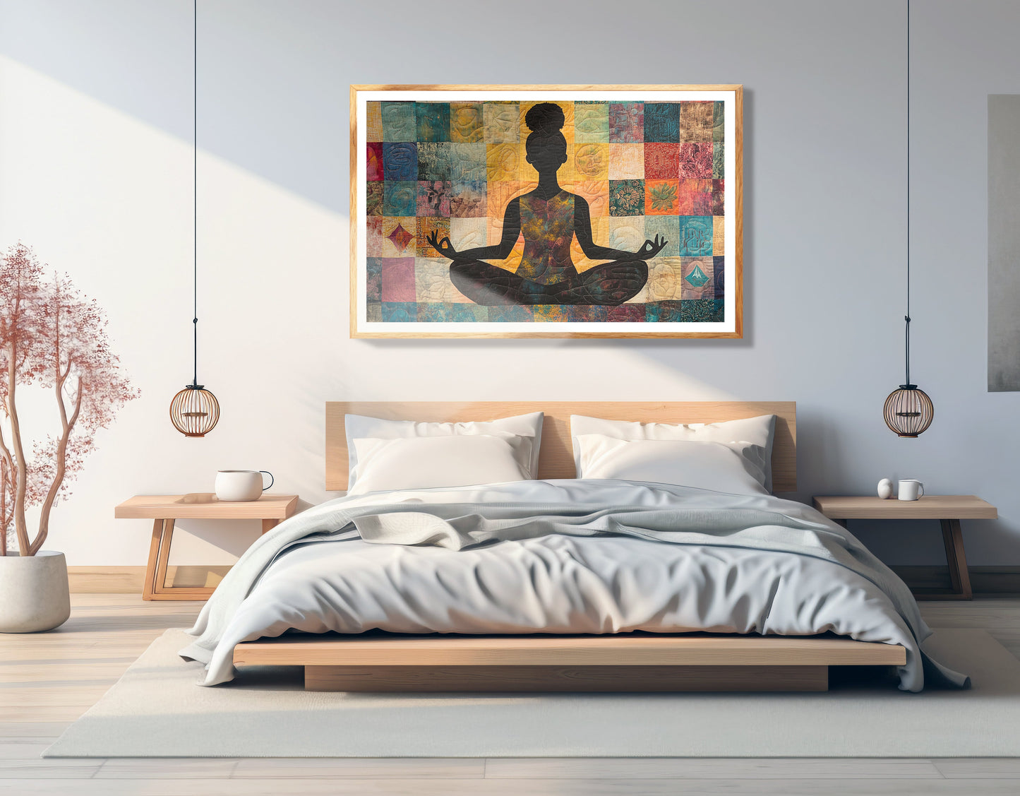 Black Woman Yoga Meditation African American wall art view 75
