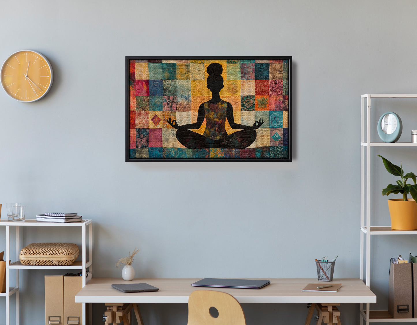 Black Woman Yoga Meditation African American wall art view 30