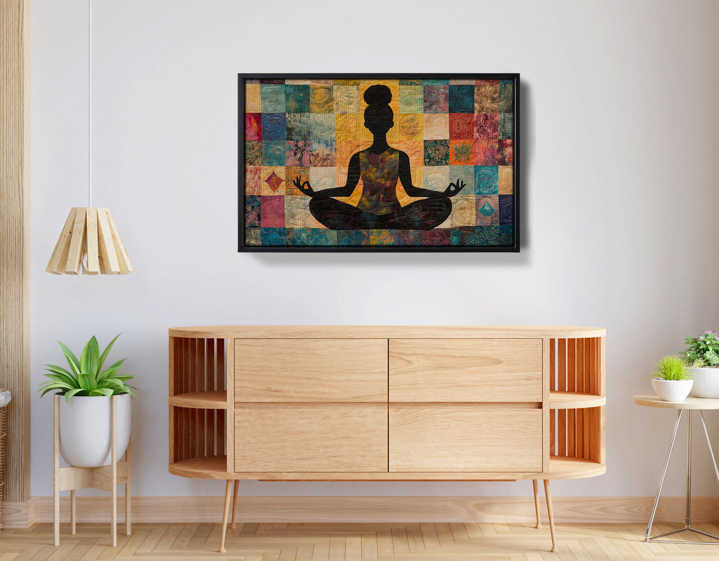 Black Woman Yoga Meditation African American wall art view 26